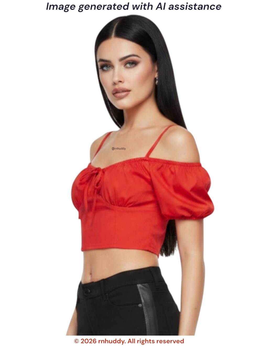 Zara XS optional straps Red Poplin Off Shoulder Crop Top